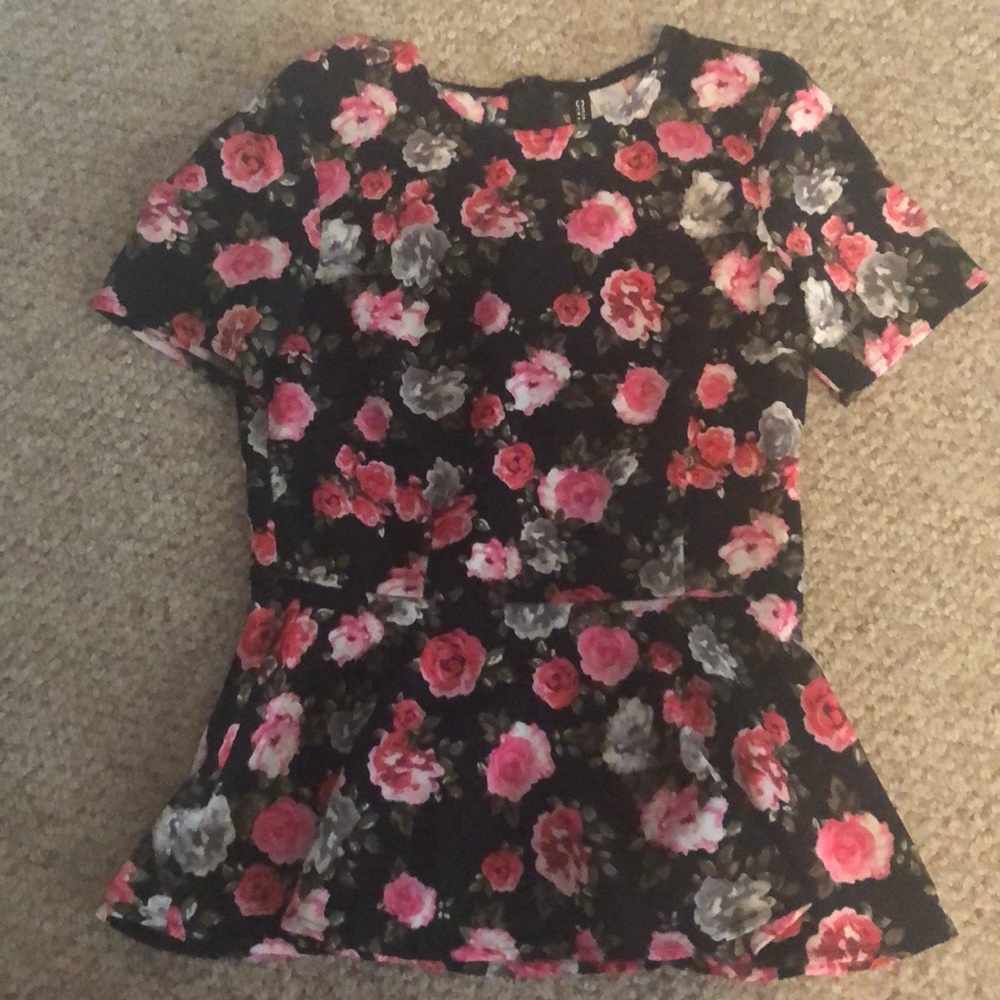 Black Floral Top